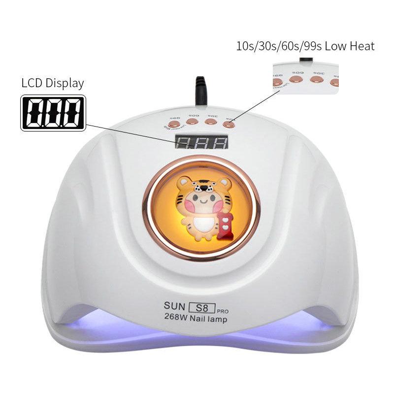 268W Dual-Hand UV/LED Nail Lamp for Fast Drying with Cartoon Design