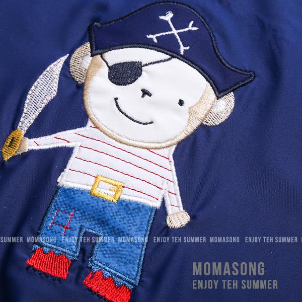 Summer Quick-Dry Pirate Captain One-Piece Swimsuit for Boys - Sun Protection, Navy Style