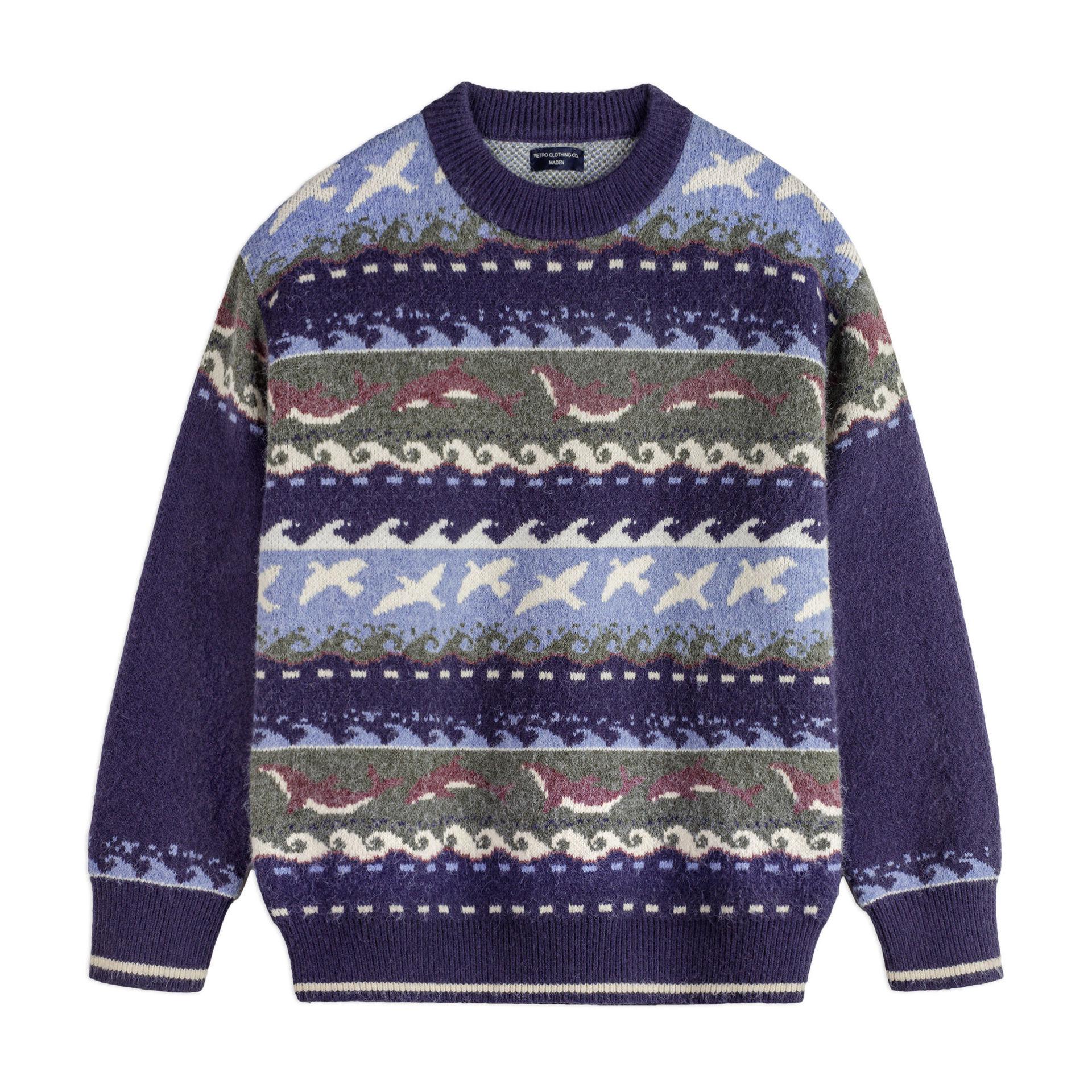 Мужской ретро-свитер Madden Workwear с узором Fair Isle, плотной вязки, с круглым вырезом, теплый зимний пуловер 2XL