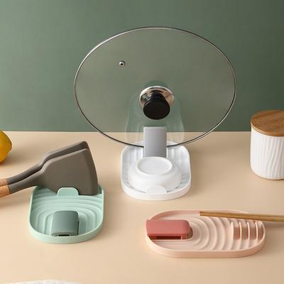 Einfacher und praktischer Topfdeckel für die Küche, Spachtelständer, Regal, Topfdeckel-Aufbewahrungsregal, multifunktionaler Suppenlöffel, Spachtelunterlage