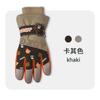 Kids Ski Gloves With Cartoon Space Print Warm Fleece Lined Touchscreen Windproof Winter Mittens Boys Girls