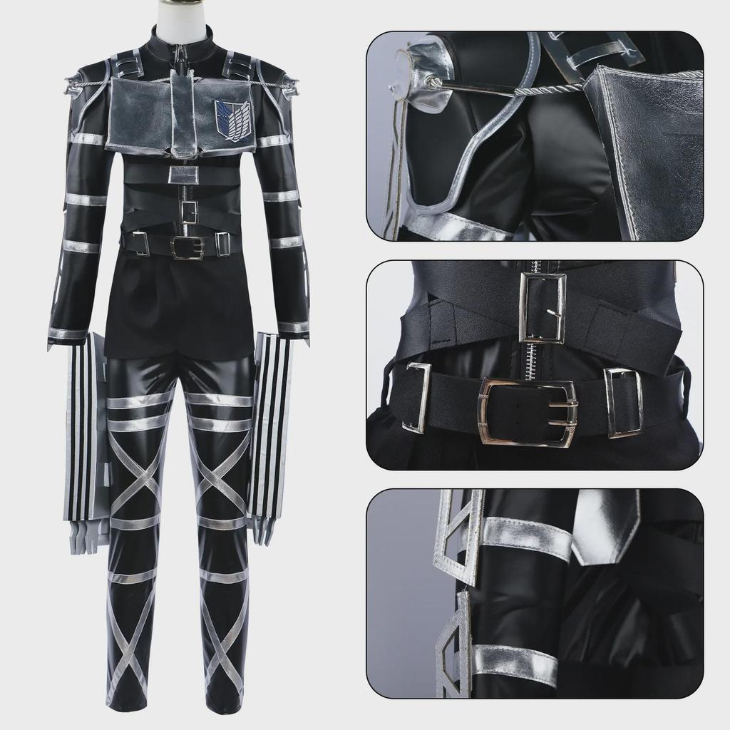 Beishui Attack On Titan Final Chapter Mikasa & Allen Cosplay Leather Outfit for Men