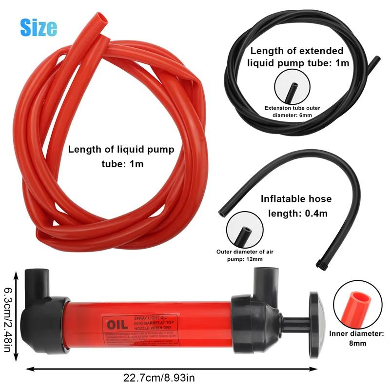 1 Set High Quality Inflatable Tube Hose Liquid Petrol Gas Transfer Car Accessories Portable Manual Pump Oil Siphon Hand Suction
