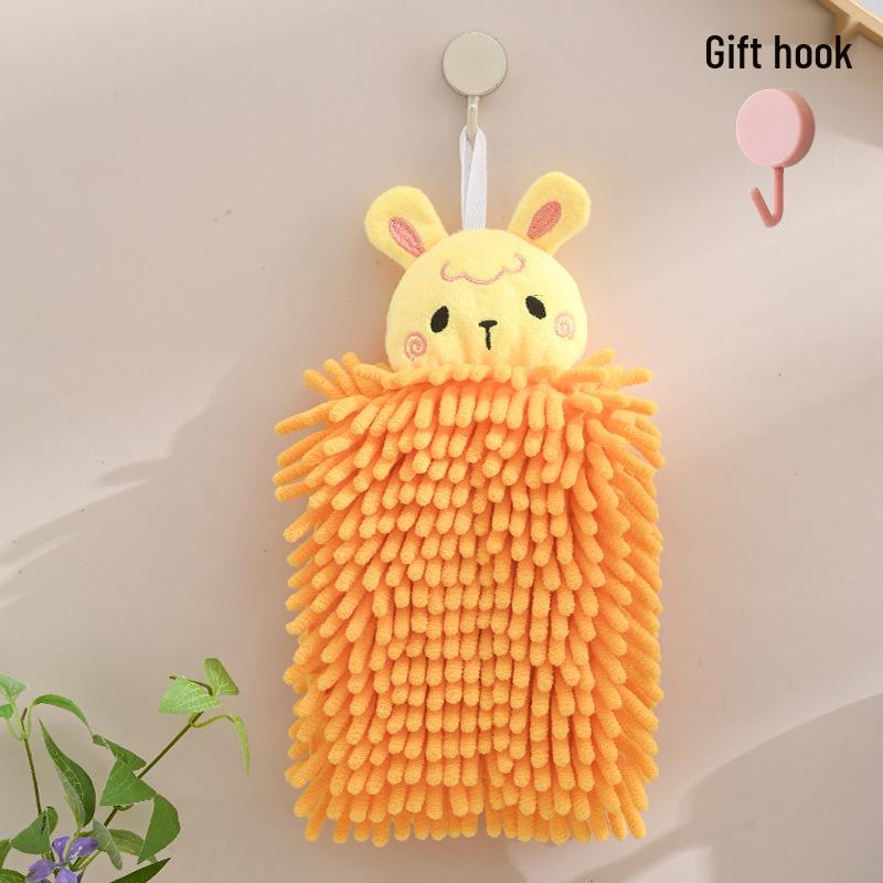 

Chenille Cartoon Hand Towel - Absorbent, Thickened Kitchen & Bathroom Dishcloth for Kids 30x20 cm помаранчевий