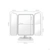 Three-Section Makeup Mirror Touch Control LED Vanity Rotatable Beauty
