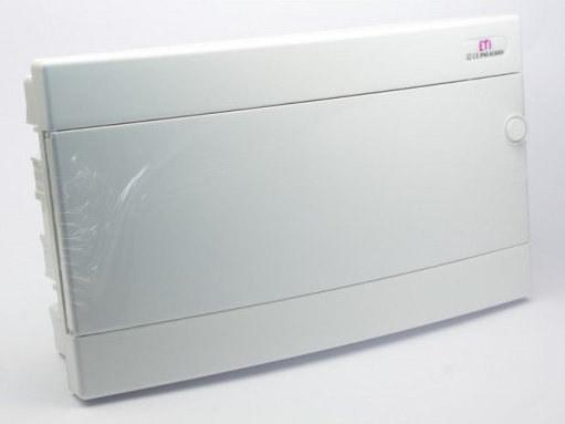 Flush-mounted distribution board 18 modules IP40 white door ECM18PO