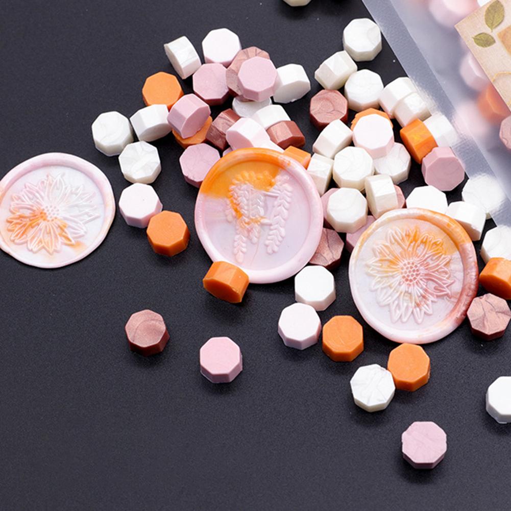 Stamp Octagon Beaded Waxes Mixed Color 100 Pieces Wax Seal DIY Manual Account Craft Ornaments for Wedding Post Card Making Tools