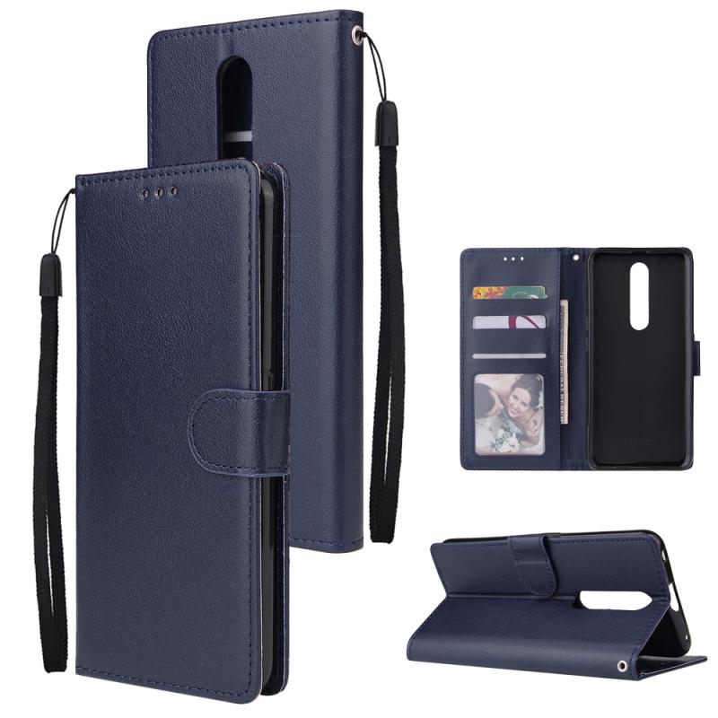 Per OPPO F11 pro Custodia Protettiva per Telefono Tipo Portafoglio in Pelle PU con Fibbia e 3 Posizioni per Carte