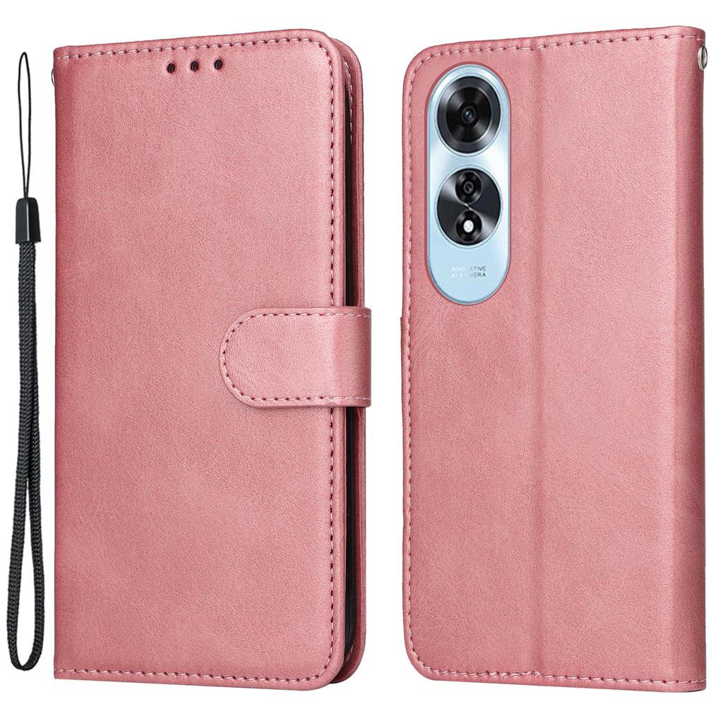 For Oppo A60 4G Leather Case Calf Texture Wallet Magnetic Buckle Cell Phone Cover