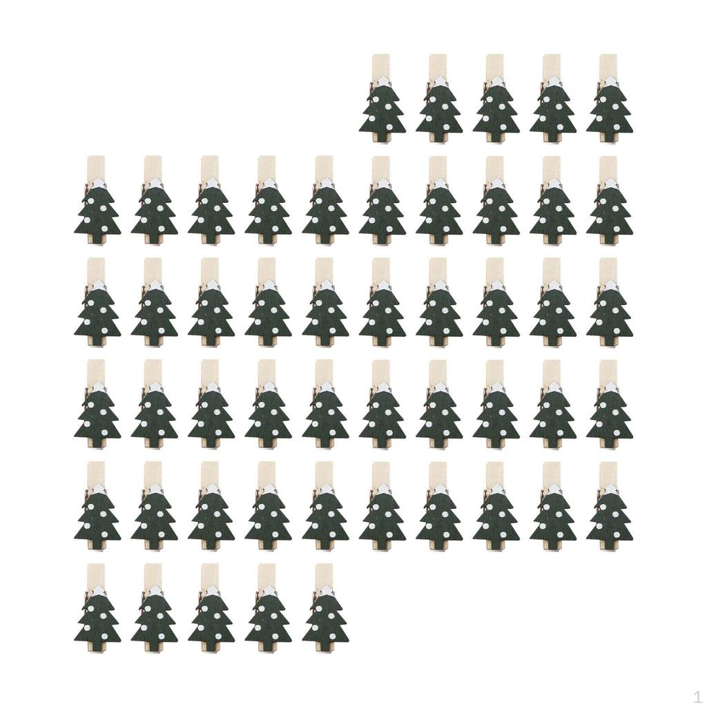 50 Stück Weihnachts-Holzklammern Kleidung Basteln Langlebig für