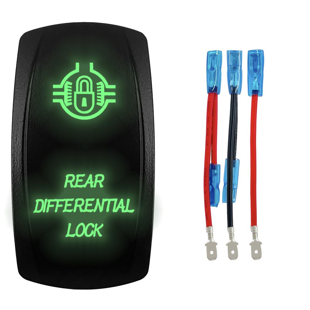 1 Pc Green 12V/24V Rocker Toggle Switch With Jump Wire for Car Boat Truck Marine Yacht Trailer Tractor Jeep YJ JK Vans SXS Battery Switches5