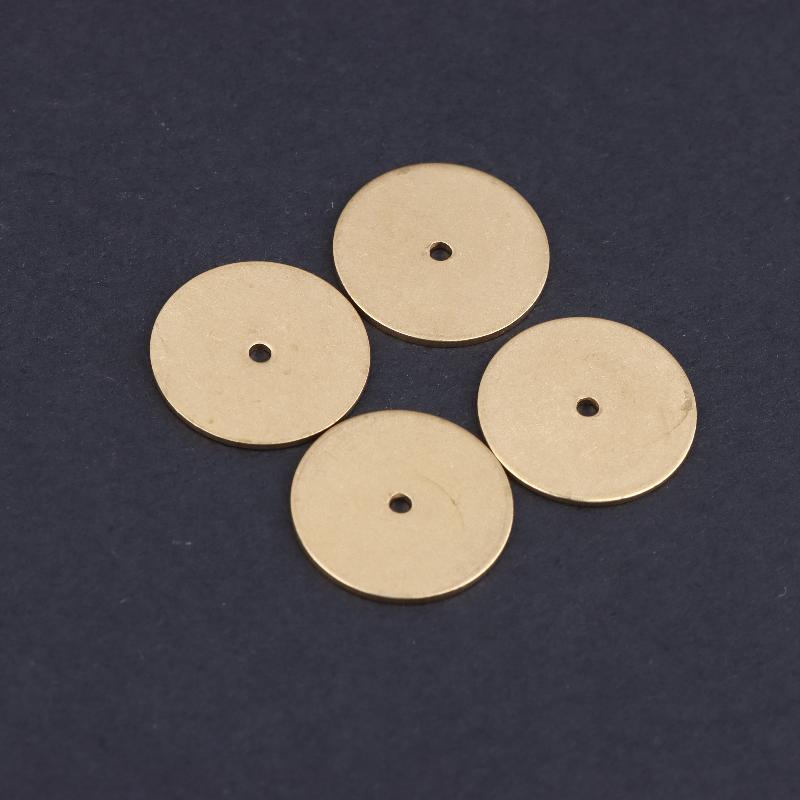 

16Pcs Diy Supply Brass Finding Center Hole Round Disc Jewelry Spacer Beads Accessories 15Mm (4145C) 16pcs