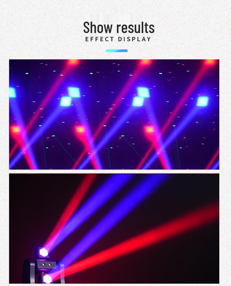 Double Arm Dragonfly Beam Stage Light with Remote Control and Moving Head Strobe for KTV Disco Atmosphere.