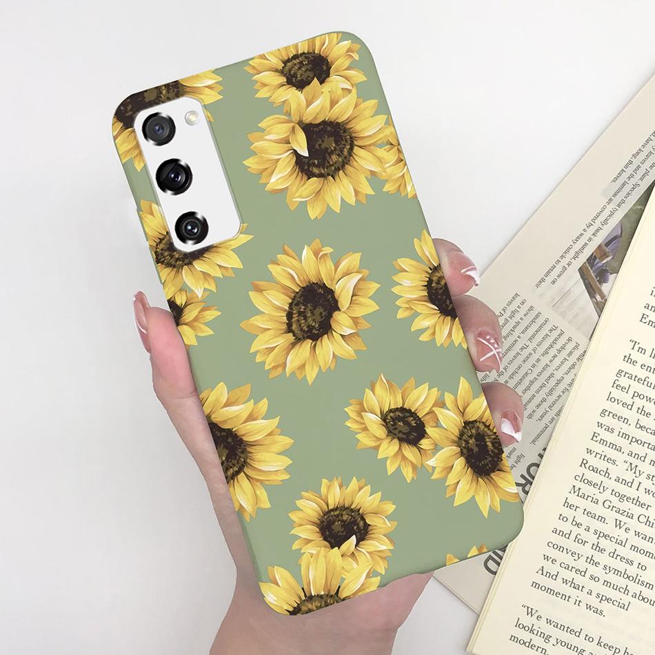 Case for Fundas Samsung Galaxy S20 FE S 20 FE S20FE Case Samsung S20 FE Phone Silicone Flower Cute Soft Back Cover Cases Bumper
