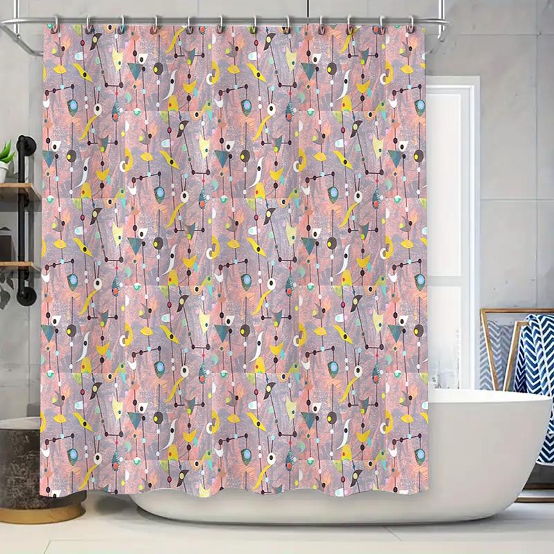

Abstract Shower Curtain Modern Art Bathroom Decor Geometric Pattern Washable Fabric Liner Stylish Home Textile W60H190(CM)-1 Pcs