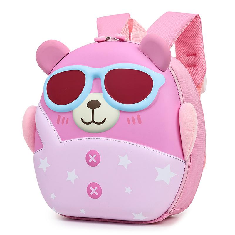 Schoolbag New Large Capacity Kindergarten School Bag Children's Cute Cartoon Bear Pressure Shell Bag Children's Fun 1D Backpack