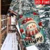 2D Flat - 2D Flat - 2D Flat Christmas Hat Snowman Garden Flag (1)- Outdoor Garden Flag Double-Sided Home Decoration Courtyard Decoration Outdoor Decor