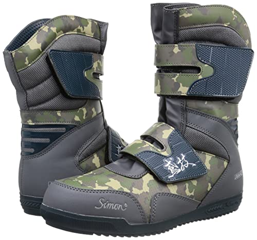 Simon Work Boots, Long Boots, JSAA Certified Safety Sneakers for Height Work, Comfortable Fit, Flexible, Tobigi S038, Olive C, 25.5 Cm, 3E