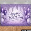 One 2D Flat Purple Glitter Background Cloth for Birthday Celebration Suitable for Birthday Parties and Themed Events.