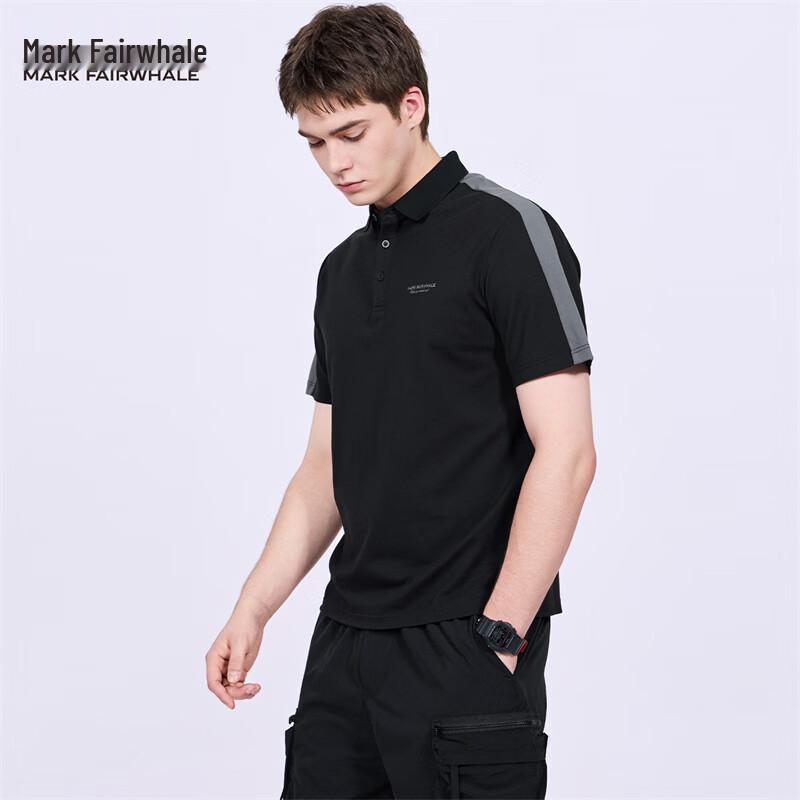 Mark Fairwhale Men s Short Sleeve Color-block Embroidered Polo Shirt 3XL