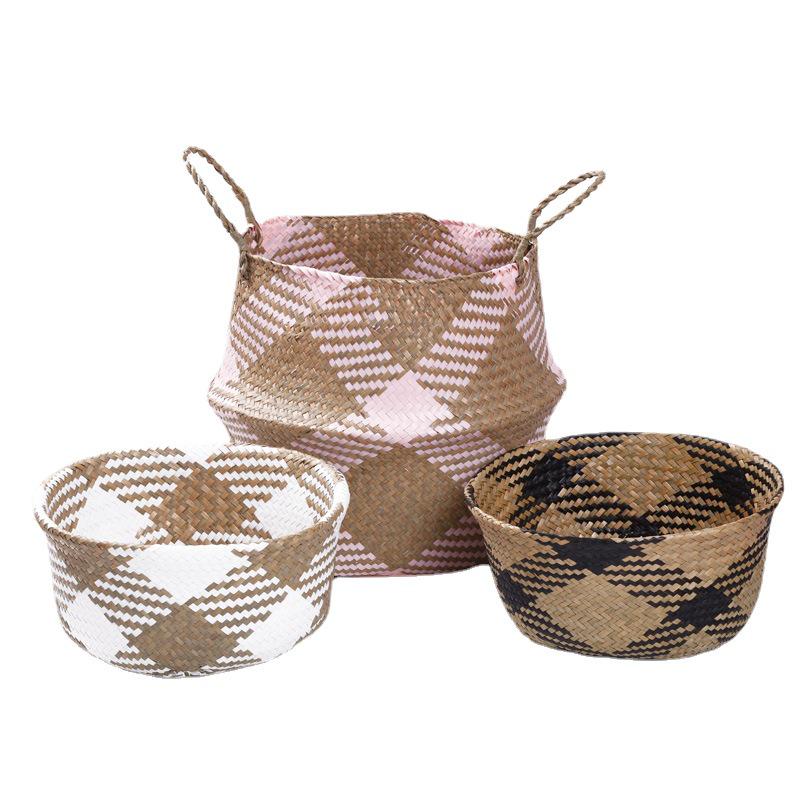 Mid-Autumn Festival Cattail Weave Handmade Plant Fiber Flower Pot