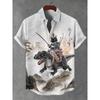 Men's Shirts Warrior Samurai Cat Print Hawaii Beach Shirt For Men 3d Print Hawaiian Shirt Women Fashion Short Sleeve