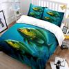 Underwater Fish Decor Set Multiple Sizes Kid's And Adults' Bedroom Exquisite 3PC Bedding Set, Gift