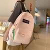 Female Solid Color Backpack Junior Senior High School Student Schoolbag Large Capacity Backpack Girls