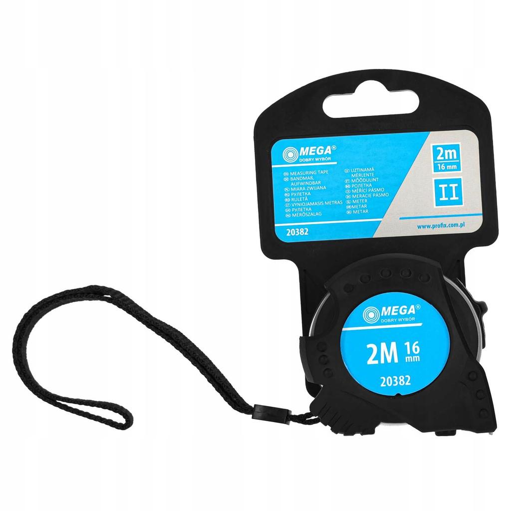 Retractable Tape Measure 2m 16 Mm Tape Stop Function with Rubber Casing 1 Pc.
