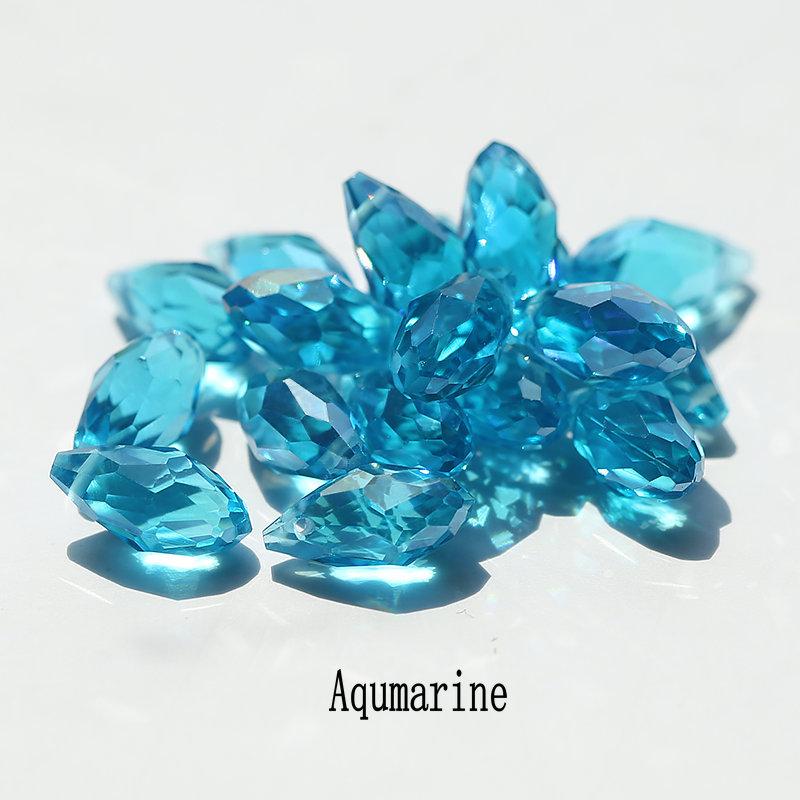 50 Stück Mehrfarbige Kristall-Tropfenperlen mit Kreuzloch Wassertropfen Facettierte Glasperle zur Schmuckherstellung Halskette Armband Ohrring DIY