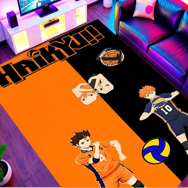 Dywan z nadrukiem Haikyu, Zmywalny dywanik podłogowy, Do przedpokoju, akademika, pralni, biura, gabinetu, Dekoracja domu, Prezent urodzinowy, na Boże Narodzenie