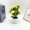 Rose Flower Plastic Fake Potted Plant Bonsai For Tabletop Decor And Use Event