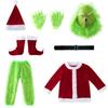 Grinch Costume Cosplay Outfit Green Furry Monster Christmas Party Stage