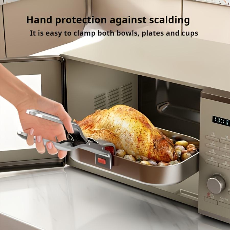 Stainless Steel Heat-Resistant Tongs for Bowls, Non-Slip Kitchen Clips, Multifunctional Steaming And Serving Tongs