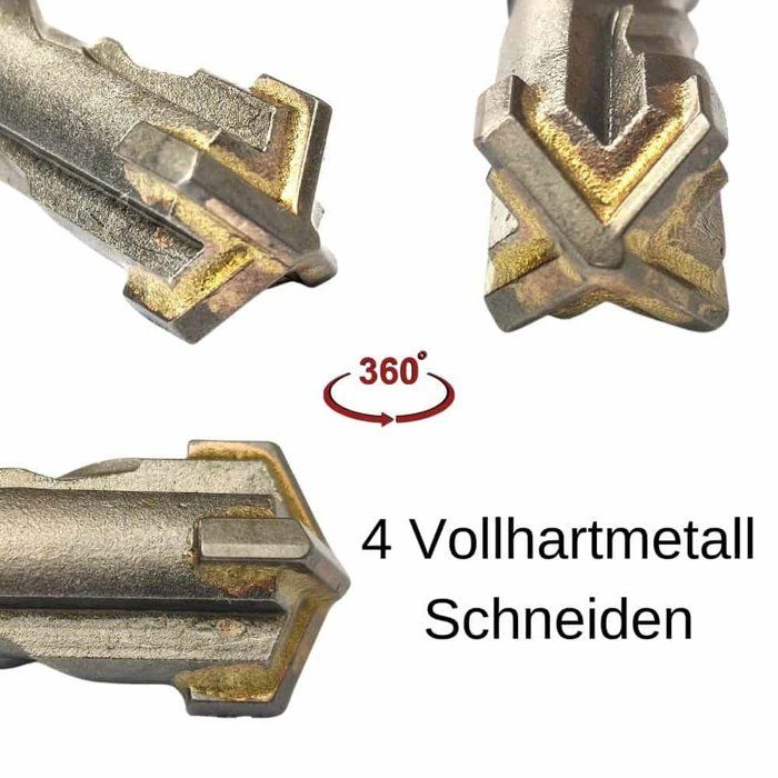 Foret SDS Plus 10mm, 4 Taillants pour Béton et Maçonnerie