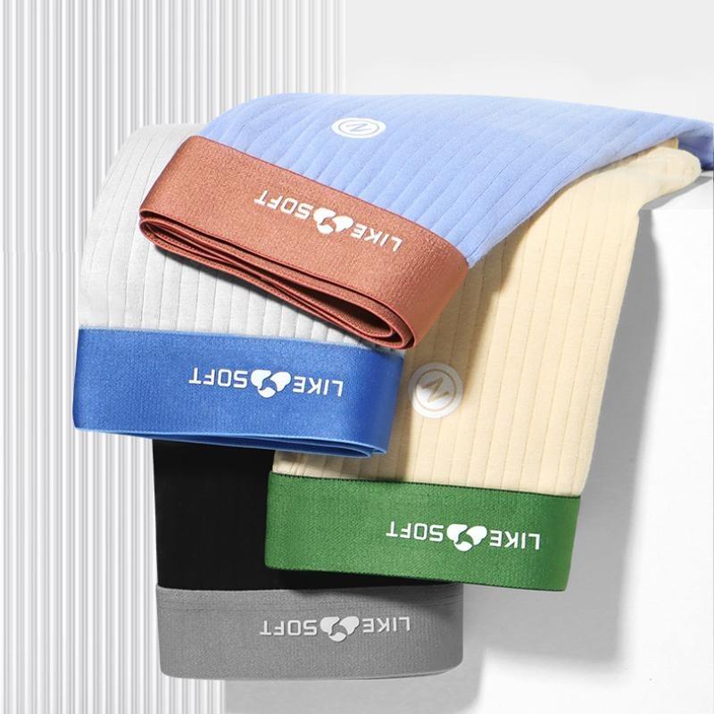 Men's Underwear Contrast Color Simple Trend Striped Teenager Boxer Briefs Breathable Boxer Briefs