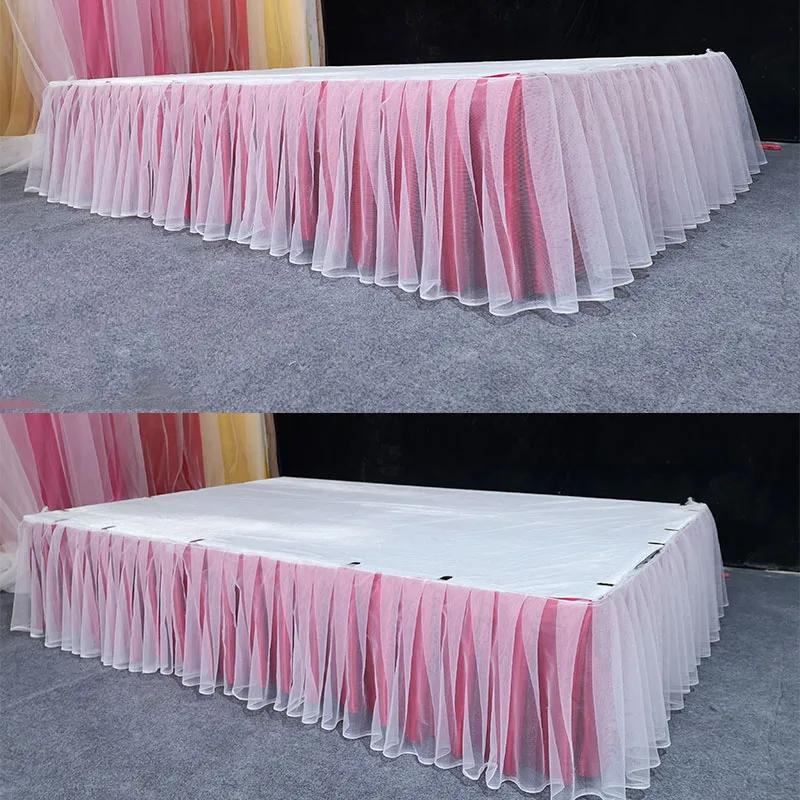 30x300cm Tutu Table Skirt Wedding Backdrop Curtains for Table Clothes Table Cover Wedding Stage Skirting for Event Party