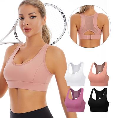 Dünnes Mesh Schöner Rücken Fitness Laufen Sport-BH Damen Hohl Hochfest Stoßfest Yoga Sport-BH