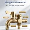 Premium Copper 4-Point Dual Outlet Washing Machine Faucet for Household Use