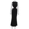 Pure Desire for Summer Chic Chic Chic Waist Half High Neck Floral Embellished Dress