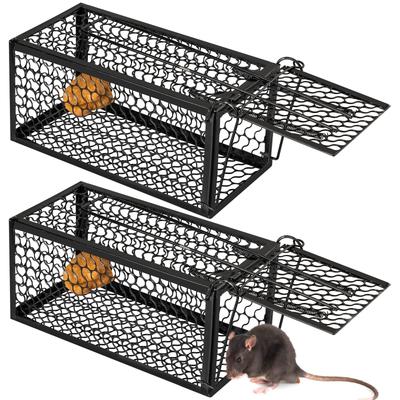 1PCS Humane Rat Trap Metal Reusable Mechanical Self-locking Durable for Chipmunk Rodent Mouse Squirrel Control Cage Mice Catcher