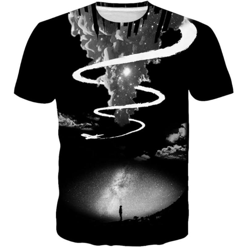 

Летняя мода 3D-печать Крутой принт Мужская Женская Повседневный узор Круглый вырез Футболка с коротким рукавом 6xl