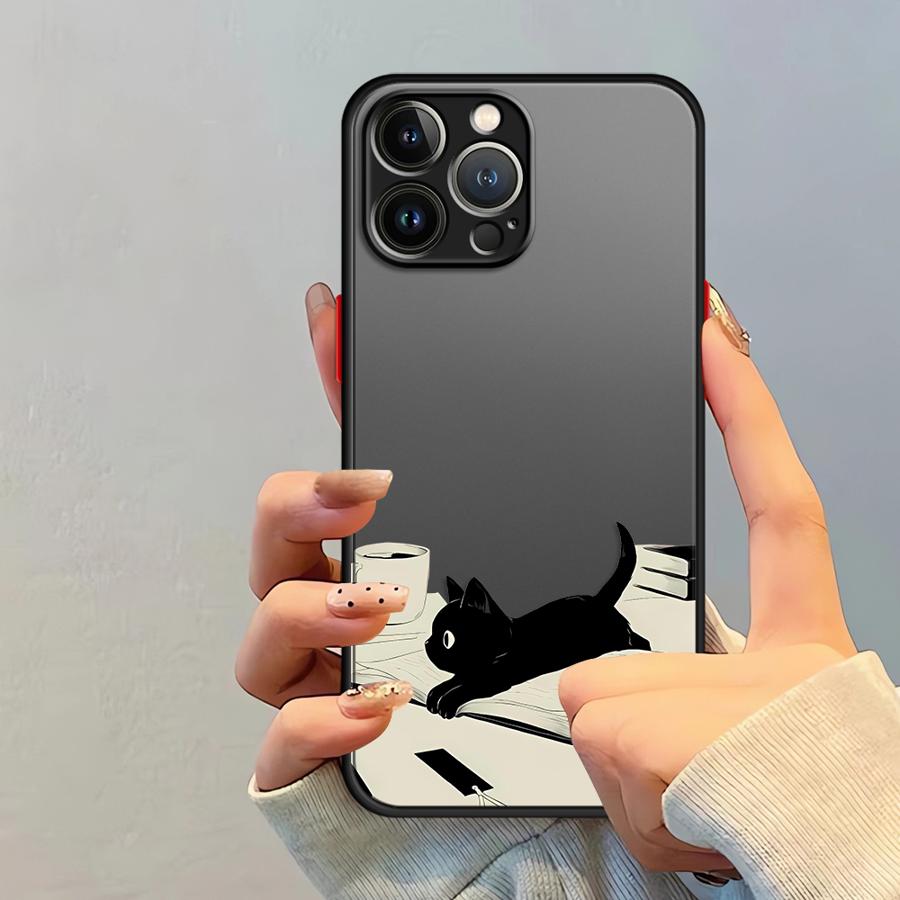 Funda Back Phone Cover Case for iPhone 17 Pro Max 15 7 8 SE 12 16 Plus XS XR 11 14 13 Mini Air Cute Cat