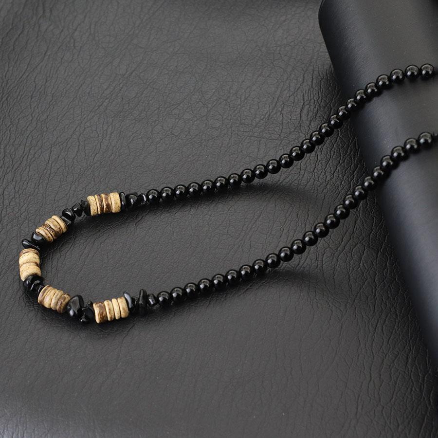 Fashion Men Necklace 20 Inches Natural Tiger Eyes Blue Howlite Stone Collar Hiphop Accessories Coconut Husk Beads Colar Jewelry