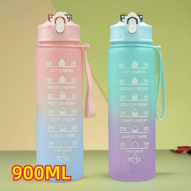 1-3PCS Sports Water Bottle for Running Drinking Bottle 2L Motivational with Time Marker Stickers Portable Reusable Plastic Cups