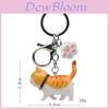 Cute Cartoon Orange Black Gray White Cat And Paw Pendant Keychain For Gift And Decoration