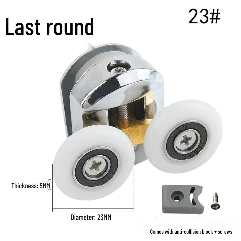 Vintage-Style Shower Door Round Arc Glass Sliding Door Hanger Wheel