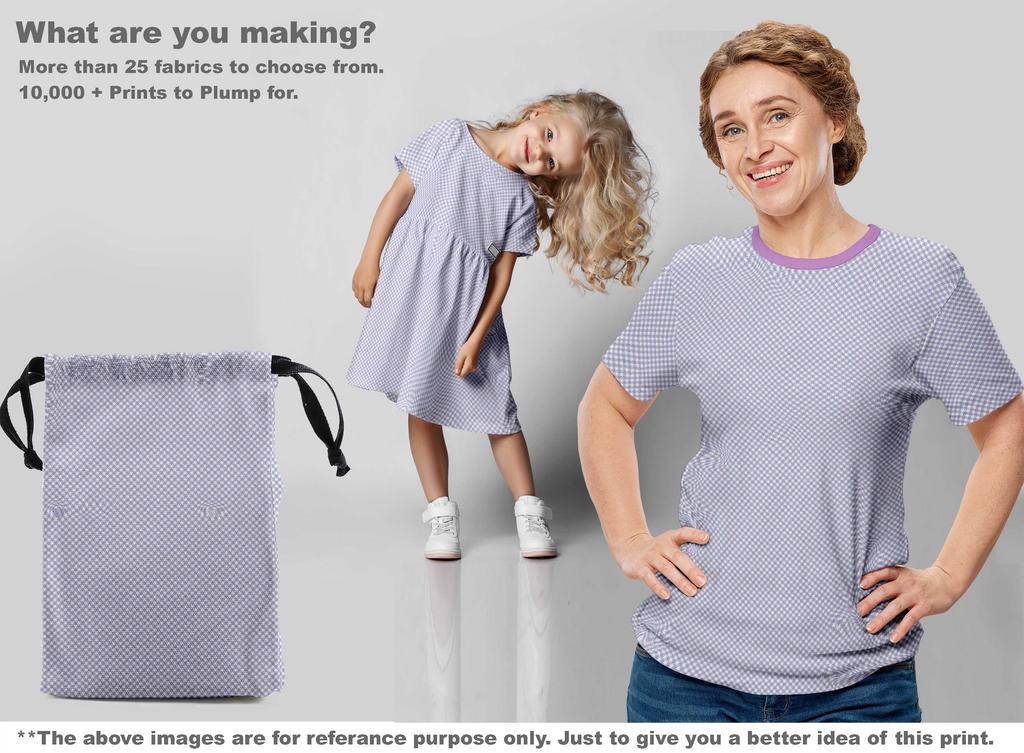 oneOone Baumwoll-Flex-Lavendel Stoff Karomuster Kleid Material Stoff Druckstoff Meterware 40 Zoll