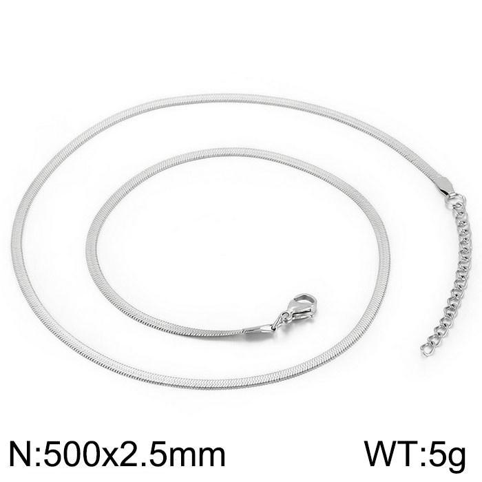 Trendy Minimalist Stainless Steel Snake Chain Necklace & Bracelet Set