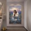 Jesus Praying Wall Painting Religious Image, Minimalist Nordic Style Prayer Painting  Printed On Canvas Home Decor Wall Art Pictures For Living Room